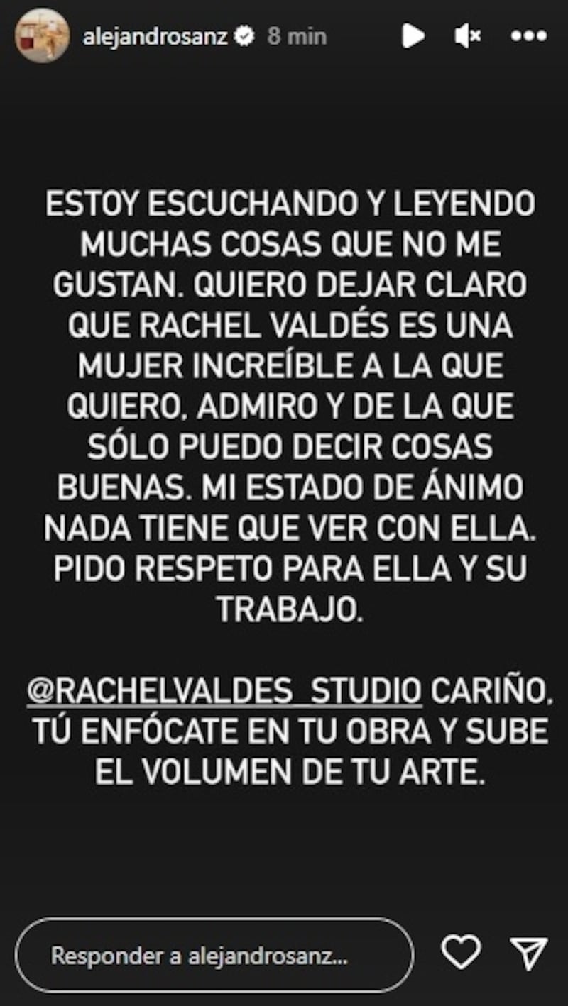 El español publicó en las historias de su cuenta de Instagram la aclaración respecto de su exnovia. "Mi estado de ánimo nada tiene que ver con ella", dijo.