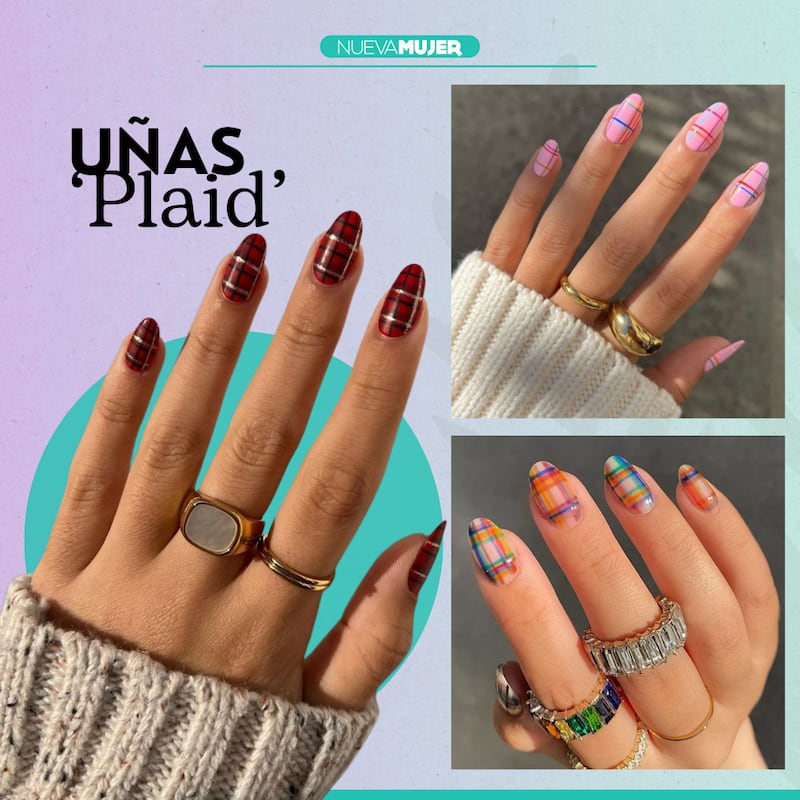 Las uñas plaid serán tendencia en 2025