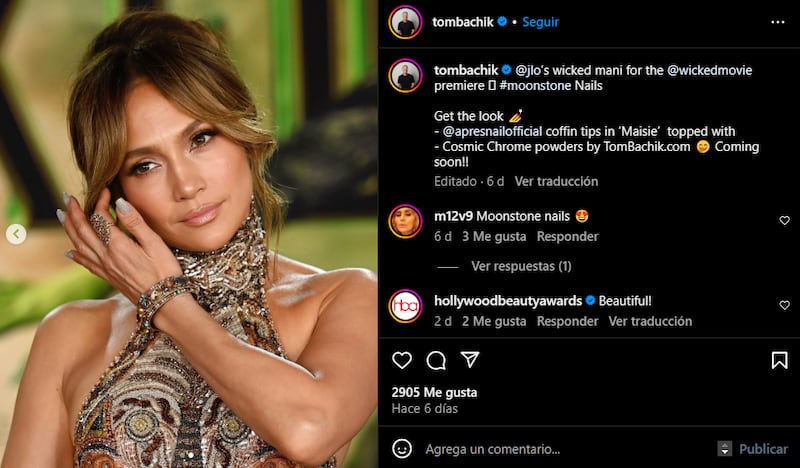 Así lucen las uñas de cristal según JLo