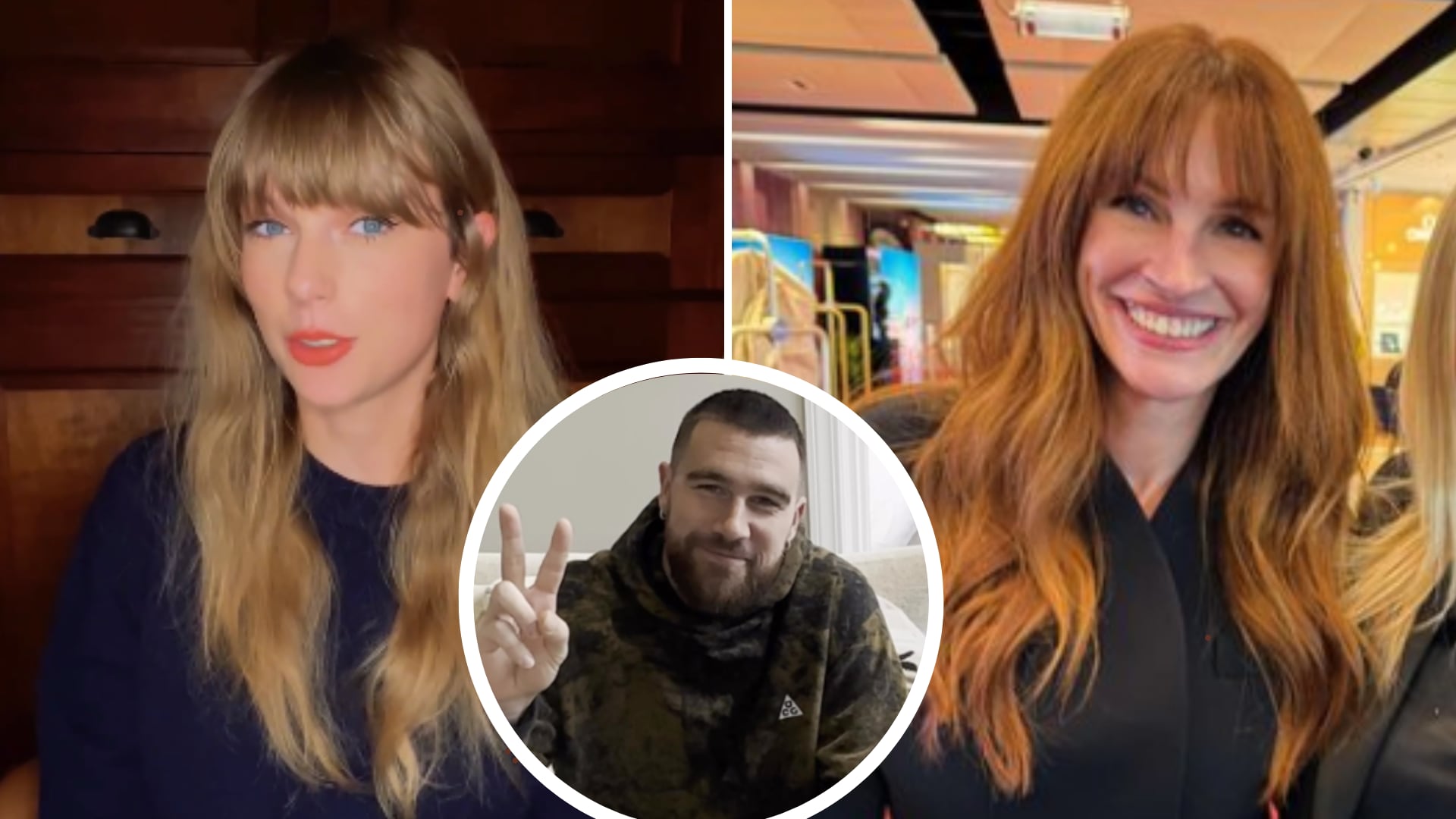 Julia Roberts tocó el pecho de Travis Kelce, novio de Taylor Swift, y los fans de la cantante repudiaron el hecho