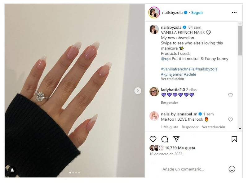 Las 'vanilla french nails' son elegantes, versátiles y atemporales