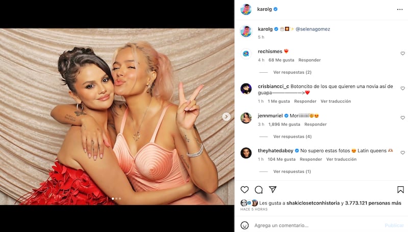 Selena Gomez y Karol G amistad