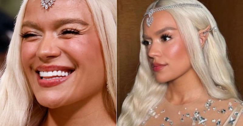 Revelan fotos sin filtros de cómo se verían realmente los rostros de Karol G y JLo en la MET Gala: el resultado es impactante