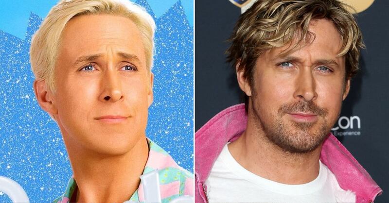 Ryan Gosling en 'Barbie' y en la vida real