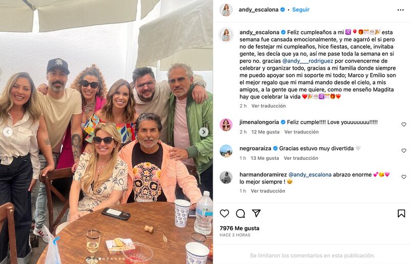 Andrea Escalona celebra su cumpleaños